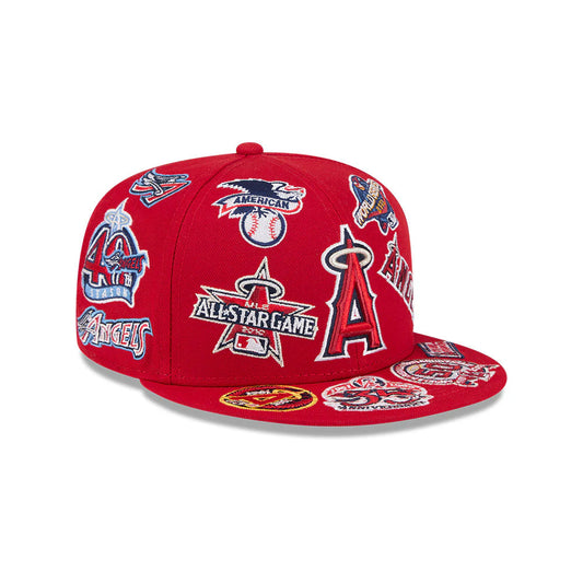 Anaheim Angels MLB All Over Patch 59FIFTY Fitted New Era Official Team Hat Sports Fan Cap Official MLB Team Hat Baseball Fan Cap
