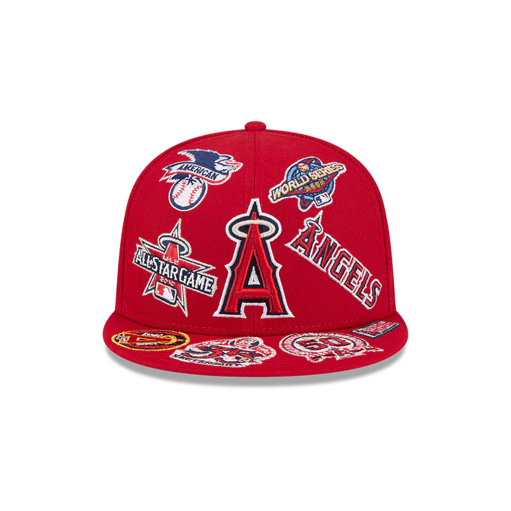 Anaheim Angels MLB All Over Patch 59FIFTY Fitted New Era Official Team Hat Sports Fan Cap Official MLB Team Hat Baseball Fan Cap