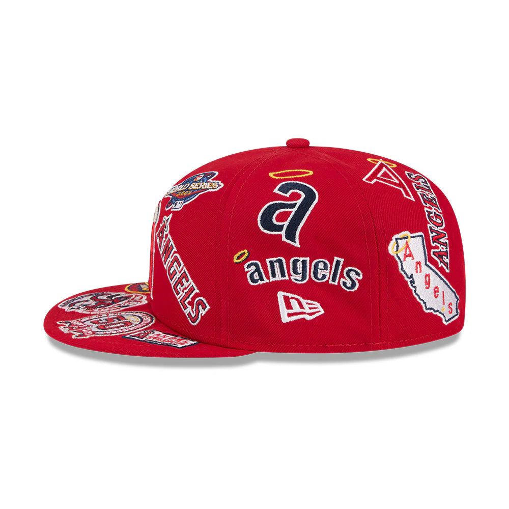 Anaheim Angels MLB All Over Patch 59FIFTY Fitted New Era Official Team Hat Sports Fan Cap Official MLB Team Hat Baseball Fan Cap