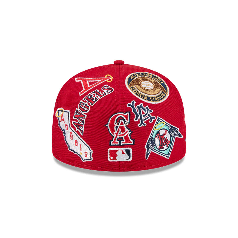 Anaheim Angels MLB All Over Patch 59FIFTY Fitted New Era Official Team Hat Sports Fan Cap Official MLB Team Hat Baseball Fan Cap