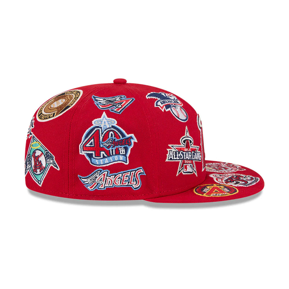 Anaheim Angels MLB All Over Patch 59FIFTY Fitted New Era Official Team Hat Sports Fan Cap Official MLB Team Hat Baseball Fan Cap
